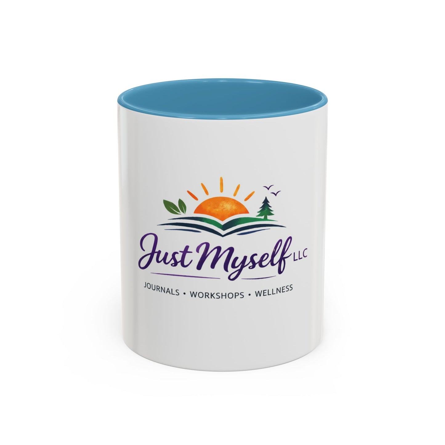 Just Myself Wellness Coffee & Tea Mug — Inspirational Accent Mug (11/15oz) - Available in 9 color variants.