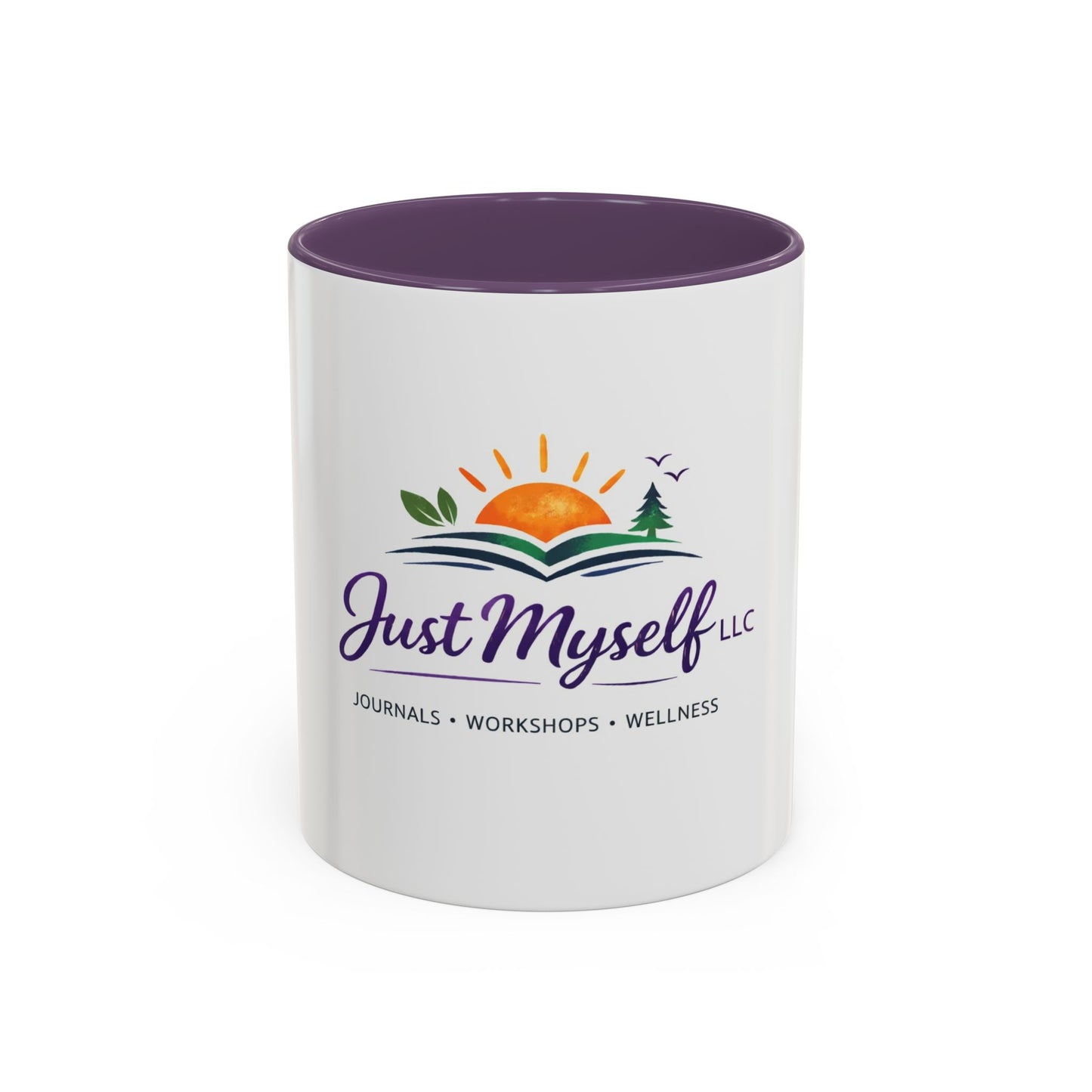 Just Myself Wellness Coffee & Tea Mug — Inspirational Accent Mug (11/15oz) - Available in 9 color variants.
