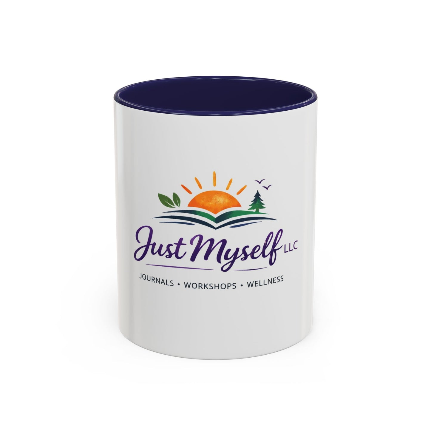 Just Myself Wellness Coffee & Tea Mug — Inspirational Accent Mug (11/15oz) - Available in 9 color variants.