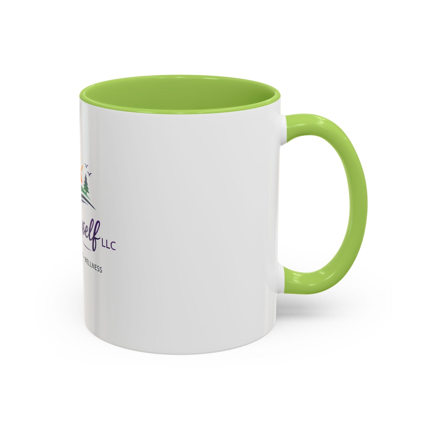Just Myself Wellness Coffee & Tea Mug — Inspirational Accent Mug (11/15oz) - Available in 9 color variants.