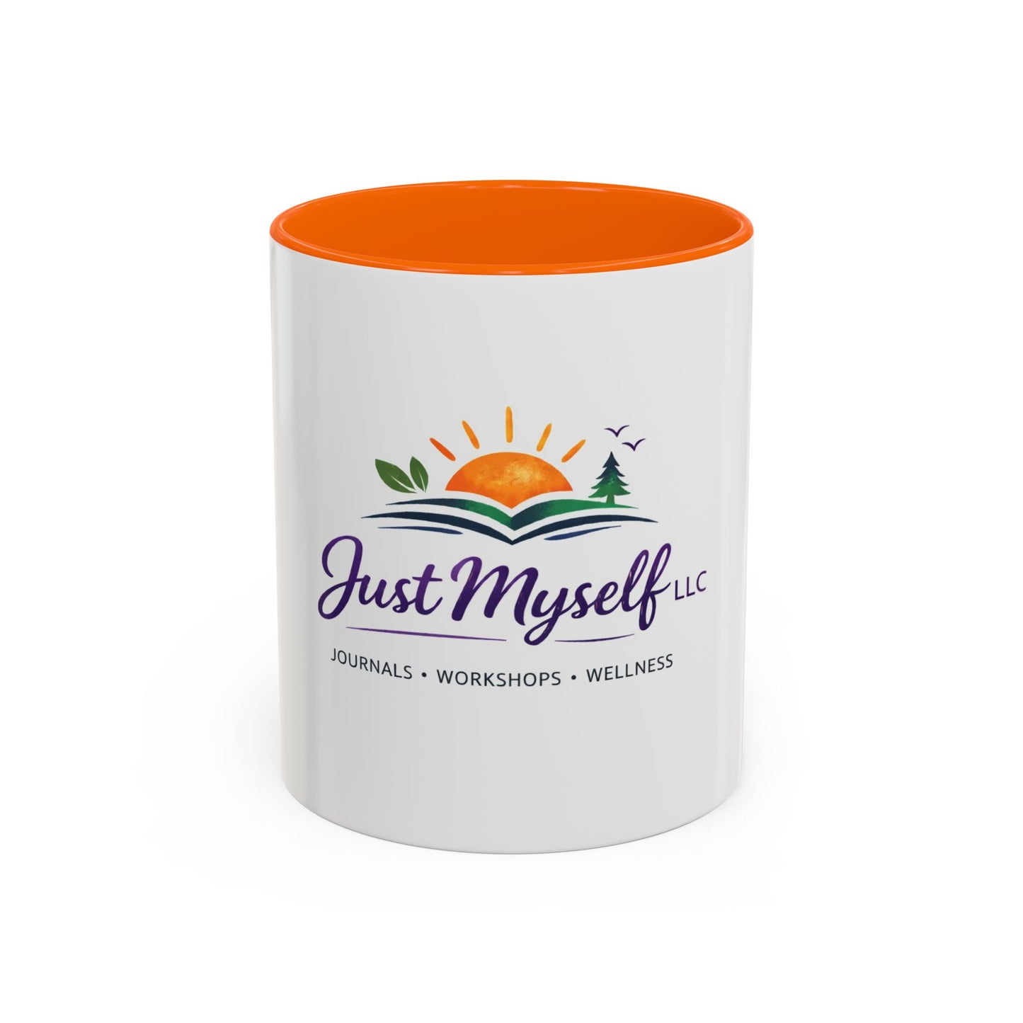 Just Myself Wellness Coffee & Tea Mug — Inspirational Accent Mug (11/15oz) - Available in 9 color variants.