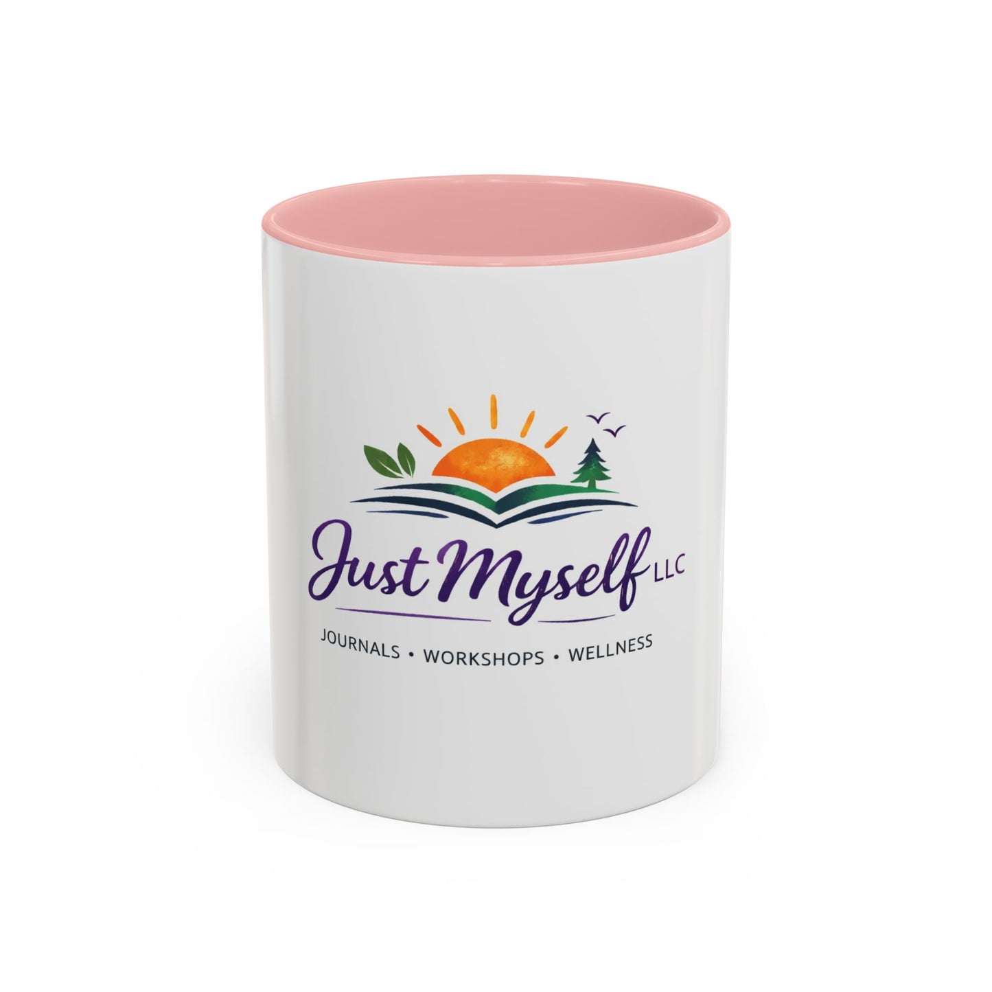Just Myself Wellness Coffee & Tea Mug — Inspirational Accent Mug (11/15oz) - Available in 9 color variants.