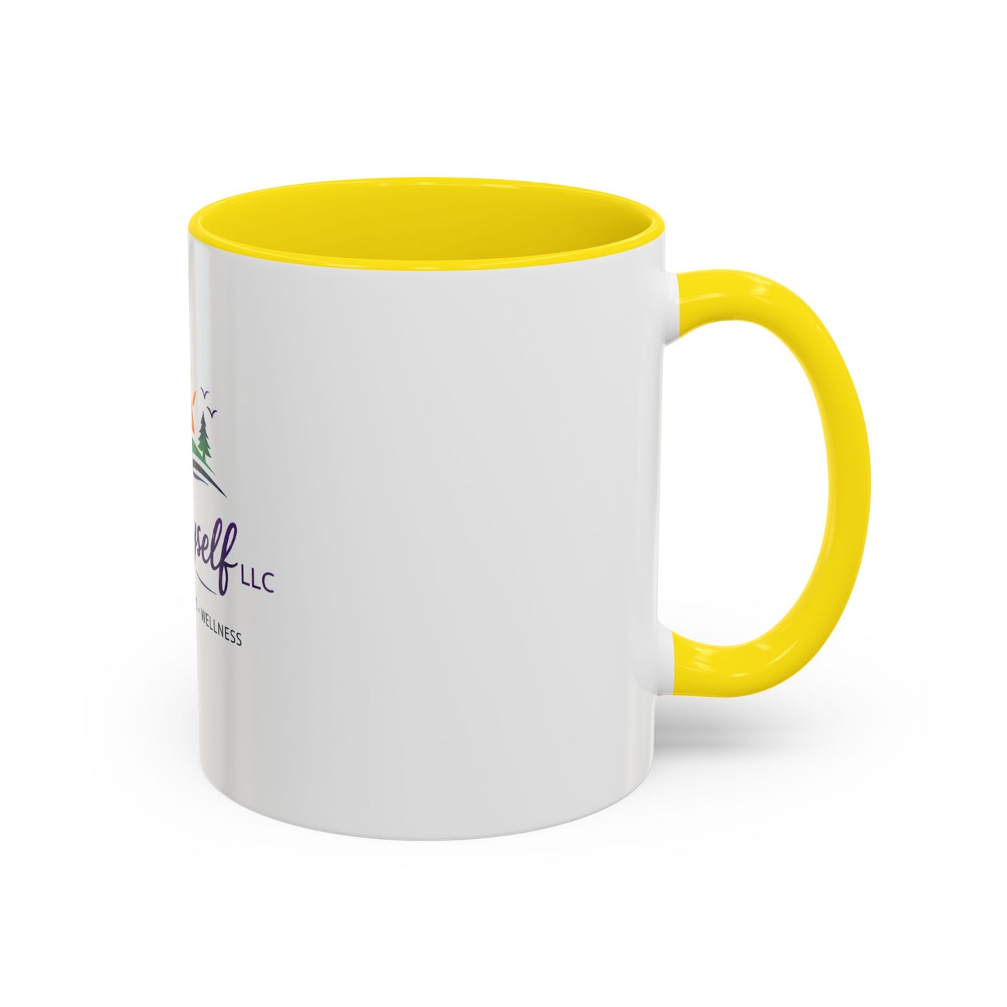 Just Myself Wellness Coffee & Tea Mug — Inspirational Accent Mug (11/15oz) - Available in 9 color variants.