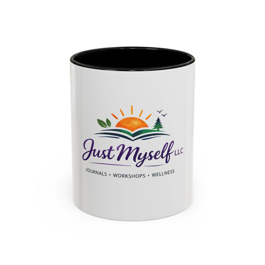 Just Myself Wellness Coffee & Tea Mug — Inspirational Accent Mug (11/15oz) - Available in 9 color variants.